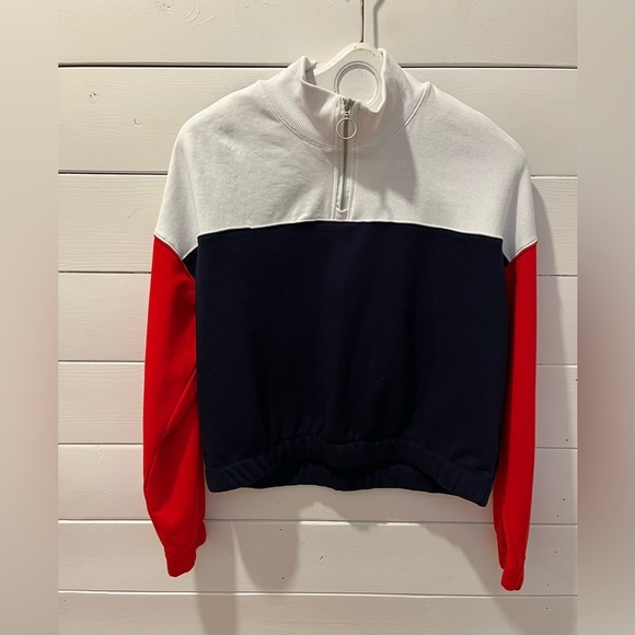 💙 Garage Colorblock Half-Zip Sweatshirt (G/L) - Picture 1 of 8